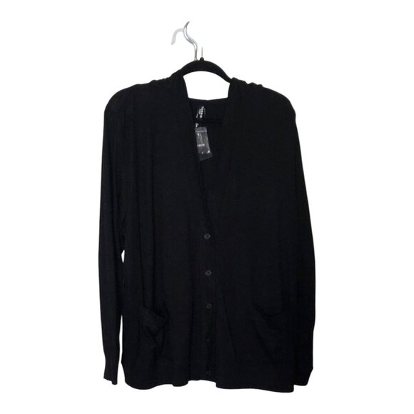 Torrid Light Weight Hacci Hooded Lounge black Cardigan - Picture 8 of 10